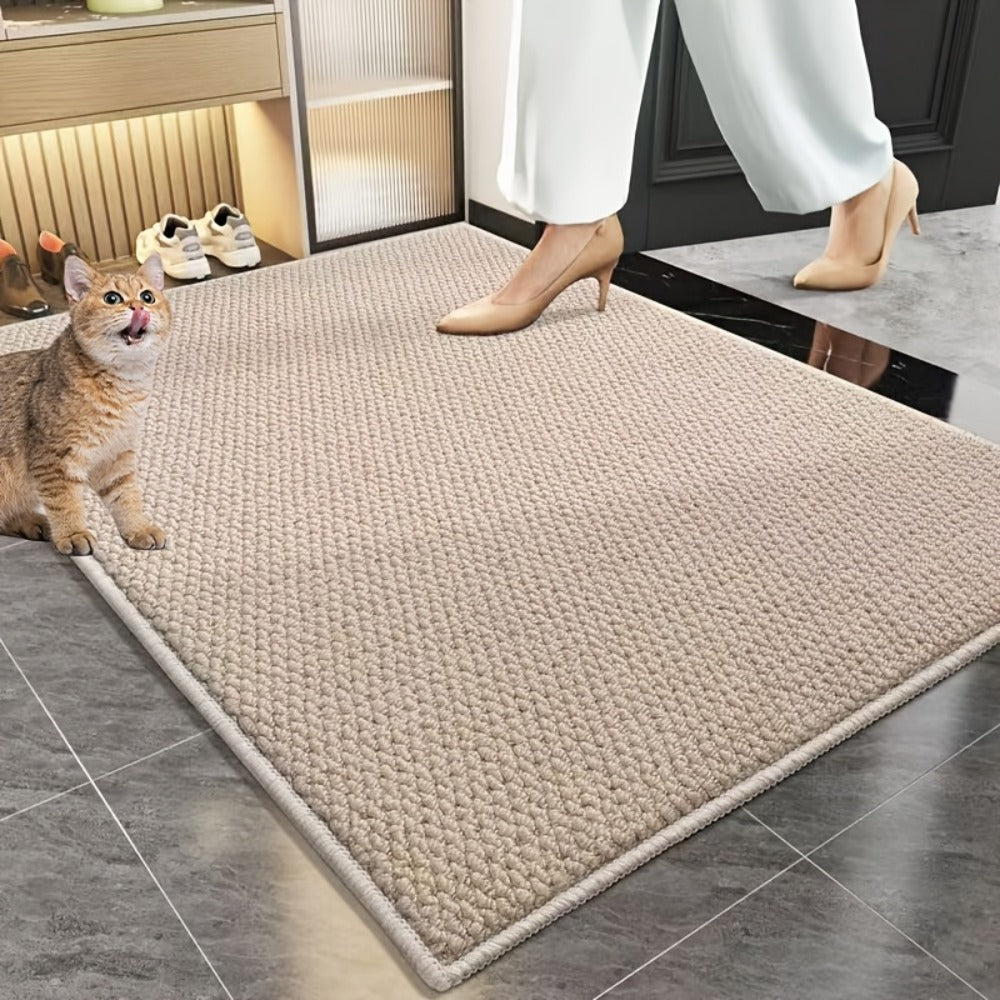Imitation Sisal Bath Mat and Entryway Rug, 31.5 x 47.24 Inches in Dark Gray or Brown Woven Styles