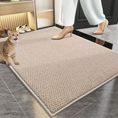 Imitation Sisal Bath Mat and Entryway Rug, 31.5 x 47.24 Inches in Dark Gray or Brown Woven Styles