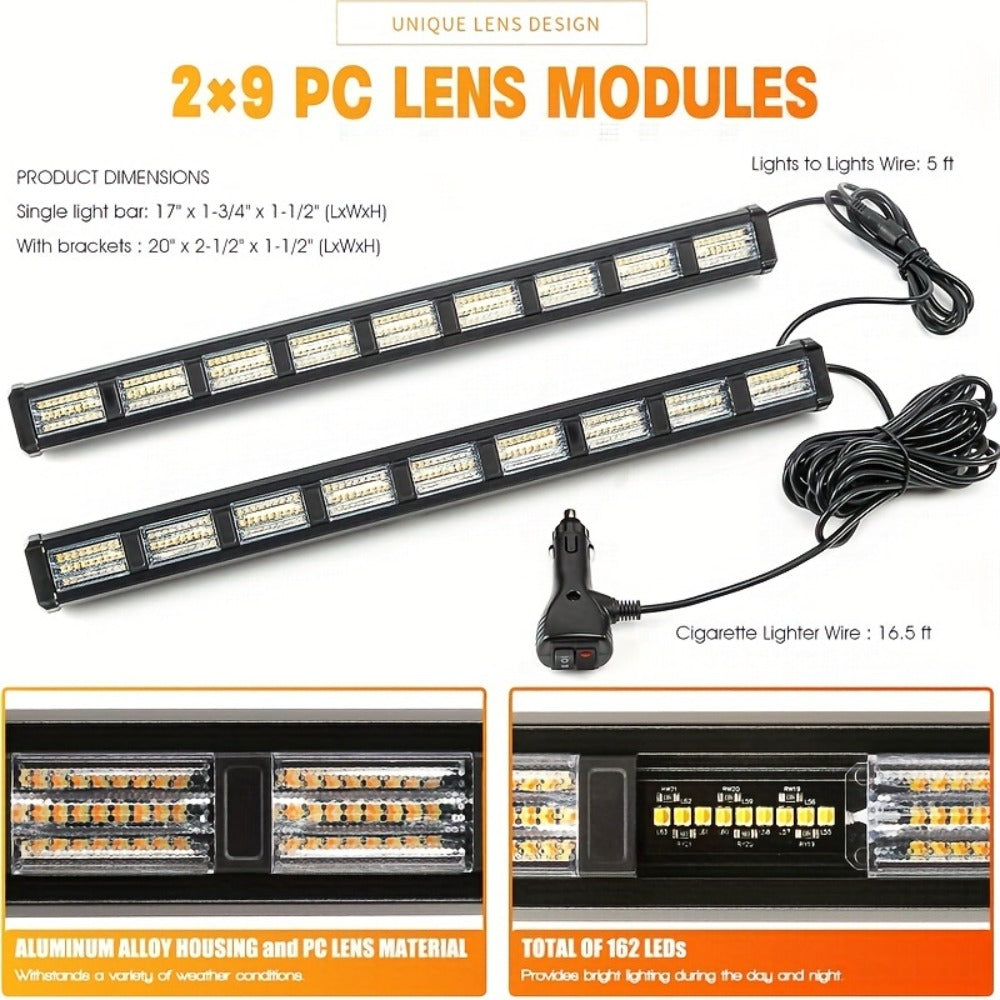 LED Light Bar 17 Inch 80W Triple Row 3000+ Lumens 12V-24V – Off-Road Work Light Emergency Flasher for Truck ATV SUV Jeep Boat Tractor – 3 Color Styles