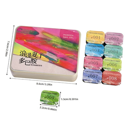 UV Gel Nail Polish Set 9 Colors Dopamine Summer – High-Saturation Gradient Soak Off Semi Permanent Nail Art Kit for Salon & DIY Manicure Gift for Women