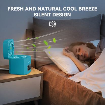 Compact 400W Desktop Heater-Fan with Fold-Top Fan, Three Speed Positions and White or Black Case