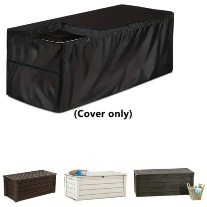 Deck Box Cover with Displayed 58 x 28 x 24-Inch Size, Black Rectangular Form and Double Zipper Opening