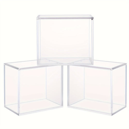 Acrylic Booster Box Display Case with Magnetic Lid – Thick 5mm Clear Protective Storage for Pokemon TCG Card Collectors, 3/4/6 Pack, 5.8"x3.5"x5.3"