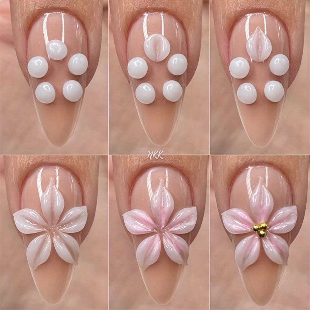 3D Sculpting Builder Gel Kit with Carving Pen — Clear & White Nail Extension Gel for Floral Nail Art, Acrylic Extensions & DIY Salon Manicure, Professional Nail Modeling Gel Set 2pcs or 3pcs for Women