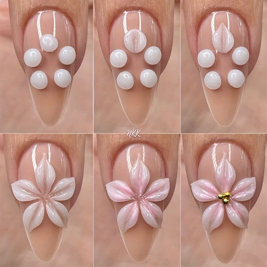 3D Sculpting Builder Gel Kit with Carving Pen — Clear & White Nail Extension Gel for Floral Nail Art, Acrylic Extensions & DIY Salon Manicure, Professional Nail Modeling Gel Set 2pcs or 3pcs for Women