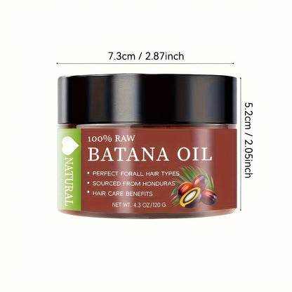 Hair Oil Batana 120g Amber Balm Jar with Black Screw Lid and External-Use Label Instructions