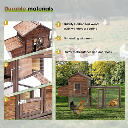 Chicken Coop | Wooden Outdoor Rabbit Duck Small Animal Poultry Cage