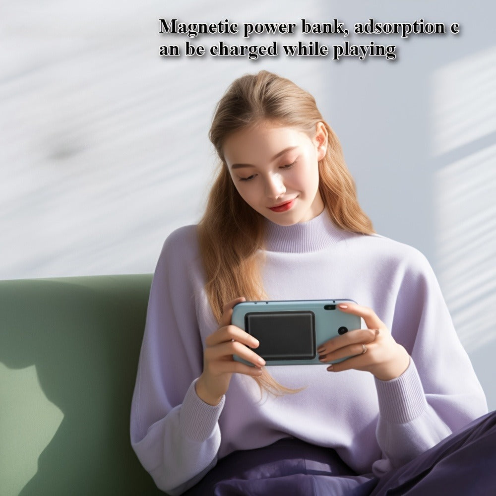5000mAh-Labeled Magnetic Wireless Power Bank with White Ring Bundle or Blue Upgrade Option