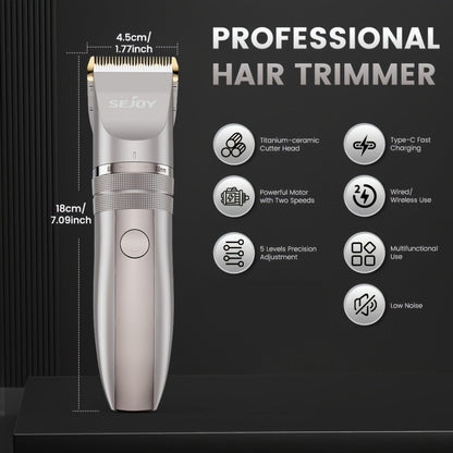 Beard Trimmer for Men Cordless Electric USB Rechargeable with Precision Dial 5-Level Adjustable, Mustache Facial Hair Trimmer Grooming Tool