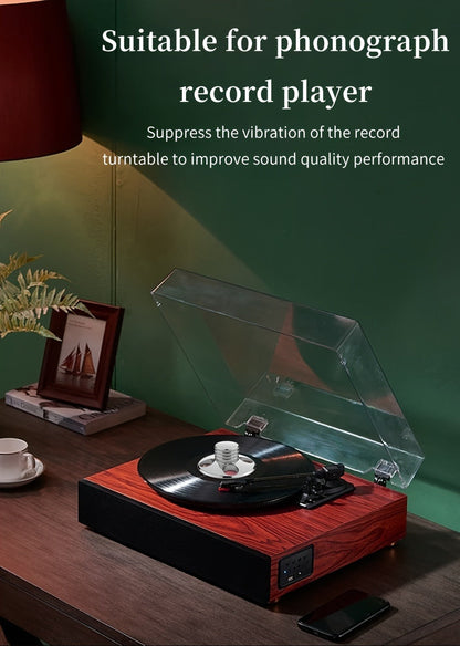 Vinyl Record Weight Stabilizer, 79 mm Metal Turntable Clamp in Solid or Four-Hole Black, Silvery and Golden Options