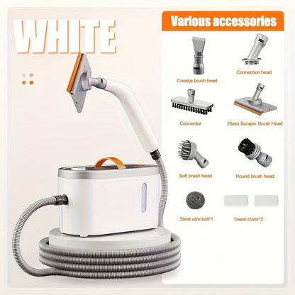 Steam Cleaner, 1200W Handheld High-Temperature Model with Flexible Hose and Interchangeable Cleaning Attachments