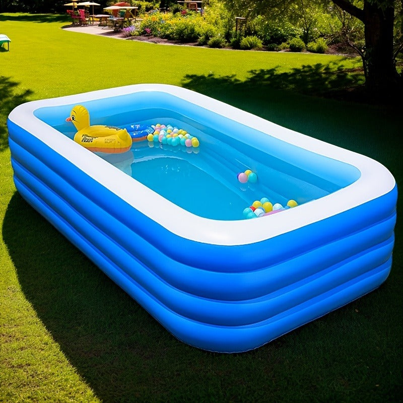 Inflatable Swimming Pool for Family Adults Kids, Large Above Ground Outdoor Backyard Pool, 4-Layer PVC Thickened Blow Up Pool for Patio Garden Party Summer