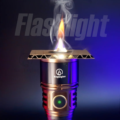 Flashlight 4500-Lumen Zoomable Fresnel Lens Torch with 21700 Battery in Golden or Red Upgrade Editions