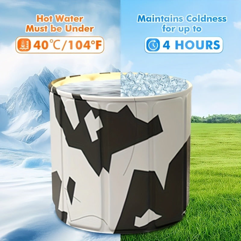 Foldable Soaking Bathtub for Adults Portable Extra Large Free Standing Hot Tub with Temperature Retention Easy Assembly for Small Spaces