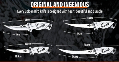 Fillet Knife Set 4-Piece – 5Cr15MoV Stainless Steel Fishing Fillet Knives (5", 6", 7", 9"), Non-Slip Rubber Handle, Serrated Bait Knife, Individual Sheaths & Storage Bag, Ideal Fishing Gift for Men