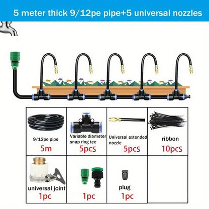 Garden Sprinkler Kit Rotating Copper Nozzle Automatic Irrigation System for Lawn Balcony Misting