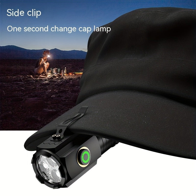 Flashlight Magnetic Mini EDC Light with Type-C Charging, Three LEDs and 18350 Battery Set Kit