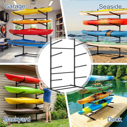 Kayak Storage Rack, Adjustable Stand for SUP, Canoe & Paddle Board, Wall, Dock & Freestanding, 400 lbs Capacity