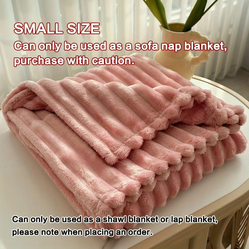 Channel-Textured Throw Blanket in Seven Colors and Four Displayed Size Options from 50 x 60 to 108 x 90 Inches