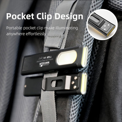 Flashlight Ultra-Thin Pocket 2-Pack Set with Six Lighting Modes, Main Beam and COB Side Panel