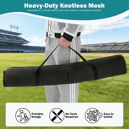 Baseball Softball Training Net 7x7ft with Arch Frame & Carry Bag - Batting & Pitching Practice for All Skill Levels, Black & Red Options