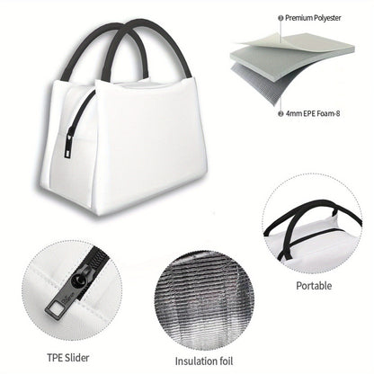 Insulated Lunch Bag with Wine-Tasting Pattern and 10.6 x 6.3 x 6.7 Inch Checkout Size for Daily Carry