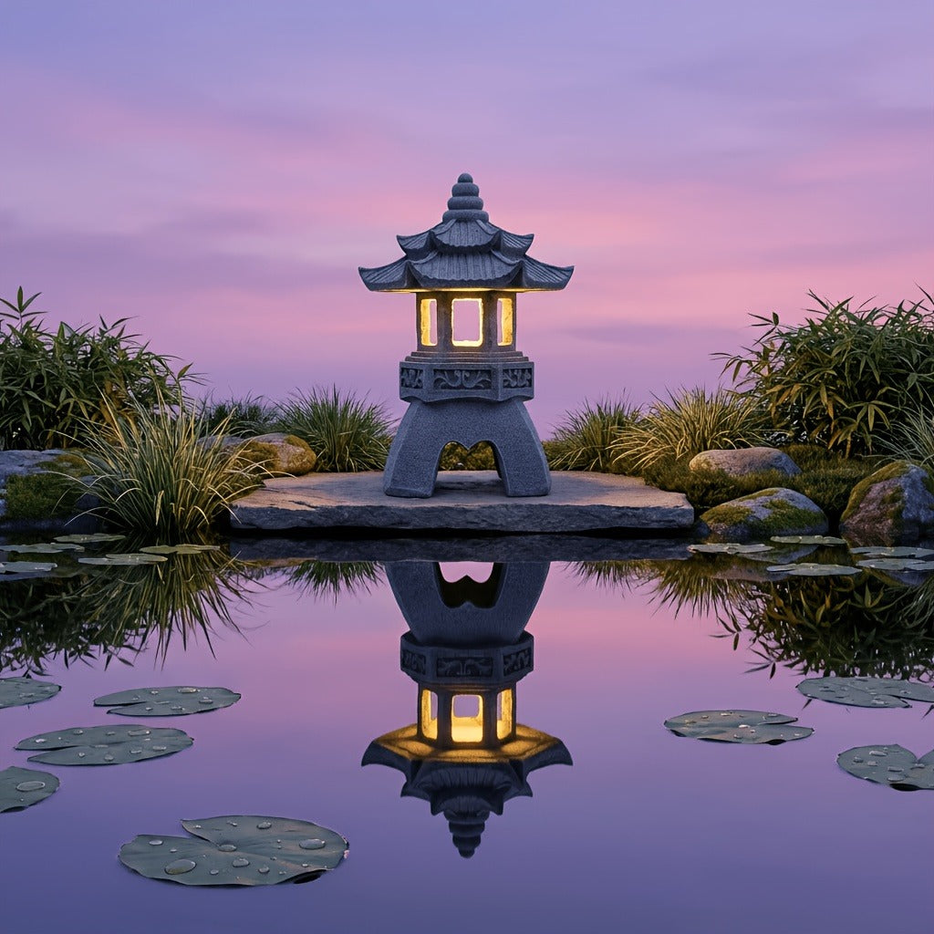 Solar Pyramid Light Sculpture – Outdoor Zen Garden Decor