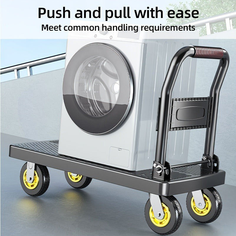 Folding Flat Cart Heavy Duty 660-800 lbs Capacity Silent Swivel Wheels Moving Hand Truck