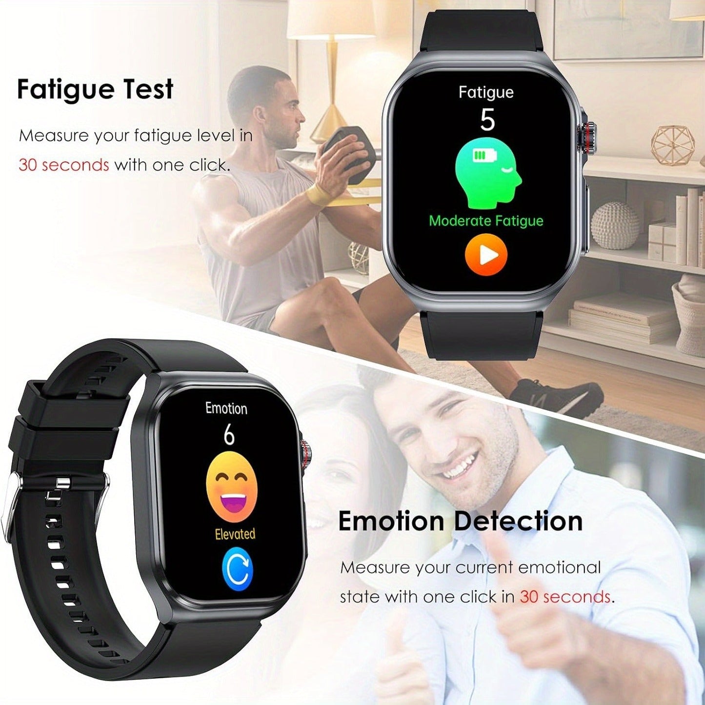 AMOLED Smartwatch 2.04" Display, Bluetooth 5.3 Calling, NFC, 530mAh Battery, Multi-Sport Modes, Voice Assistant, SOS, Menstrual & Weather Forecast, Magnetic Charging, Compatible with iOS & Android, Unisex Gift for Men & Women
