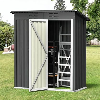 Metal Storage Shed Outdoor Garden Shed with Lockable Door – Weatherproof