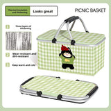 Aluminum Frame Picnic Basket Green Kitten (38*20*25)
