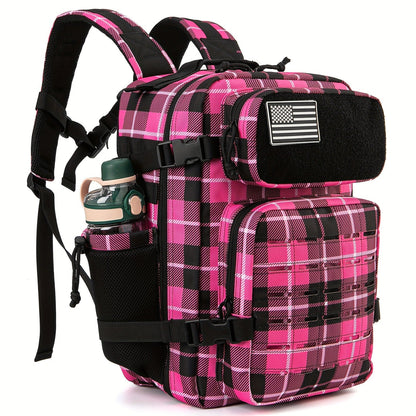 Tactical Laptop Backpack 25L MOLLE Unisex – Office & Hiking Daypack with Dual Cup Holders for Men & Women, 3-Day Bug Out Bag, Trekking & Laptop Organizer, 9 Colors: Black, Green, Pink & More