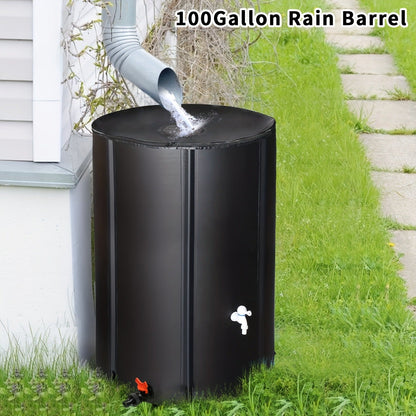 Rain Barrel Collapsible 50 & 100 Gallon Outdoor Water Storage Tank with Spigot & Mesh Top