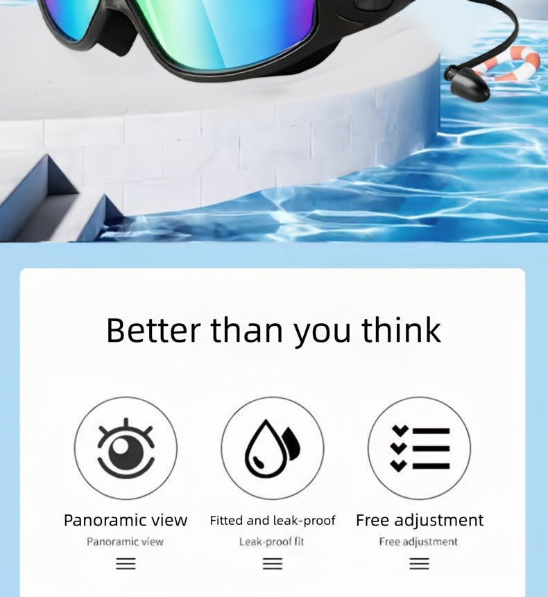 Mirrored Swimming Goggles with Nose Clip, Earplugs and Case in Gold, Pink or Two-Pair Gold-and-Pink Options