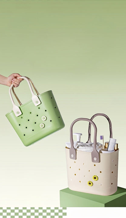 Portable Drain Storage Basket with Plastic Frame and Soft Bottom in Three Color Options for Home or Travel