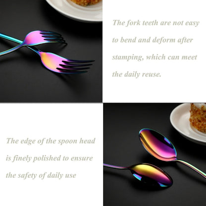 60-Piece Rainbow Flatware Set with Five Utensil Forms in Twelve-Piece Rows for Complete Table Settings