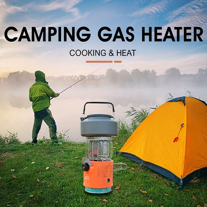 Portable Propane Camping Heater Stove 2-in-1 with Temperature Control, Compact Outdoor Cooking & Heating Unit, BPA-Free Metal