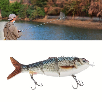 Electric Robotic Swimbait with USB Rechargeable LED Light – Multi-Jointed Wobbler Swimming Fishing Bait, Realistic Robot Fish Lure for Bass Pike Perch, Ice Fishing & Winter Fishing Gift for Men