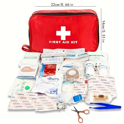 184-Piece Portable First Aid Kit with Assorted Emergency Supplies for Home, Car and Outdoor Carry