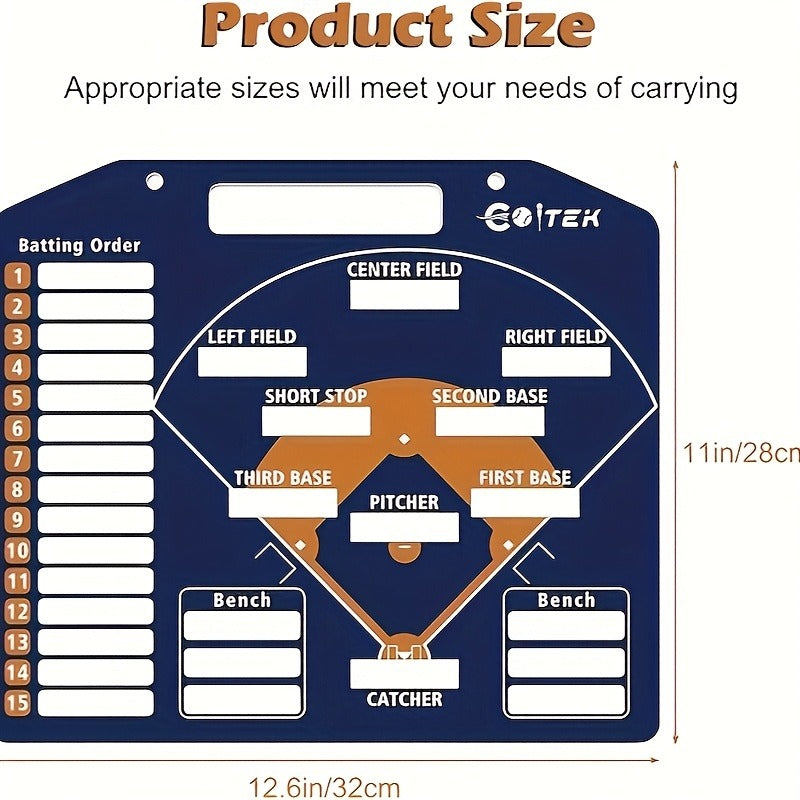 Magnetic Baseball Lineup Coach Board – Erasable Tactical Board