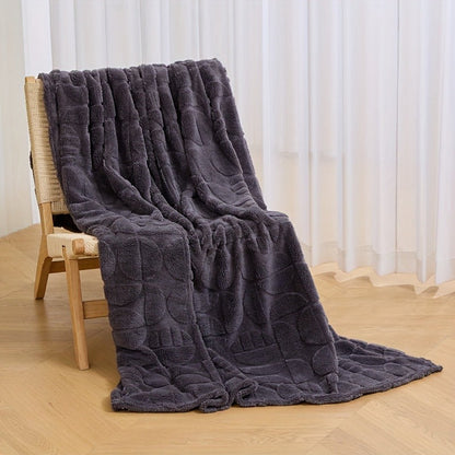 Raised Geometric Throw Blanket in White, Blue or Grey with 40 x 60, 60 x 80 and 80 x 90-Inch Size Options