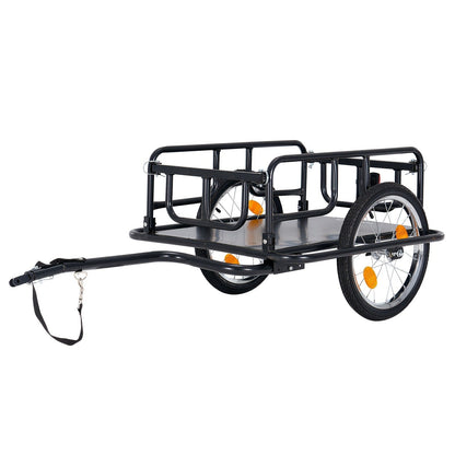 Foldable Bike Cargo Trailer, Bicycle Wagon Cart 176 Lbs Capacity, 16" Wheels, Reinforced Steel