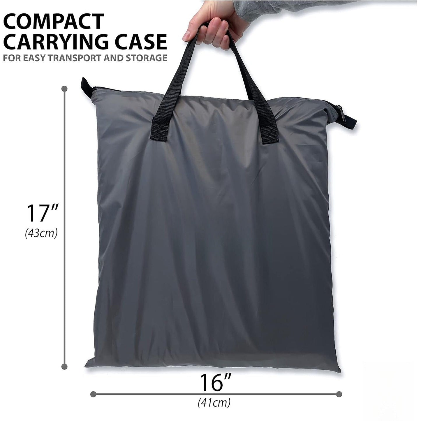 Curved-Top Nine-Shelf Camping Organizer in Brown or Gray with Zippered Front Flap and Folded Carry Form