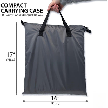 Curved-Top Nine-Shelf Camping Organizer in Brown or Gray with Zippered Front Flap and Folded Carry Form