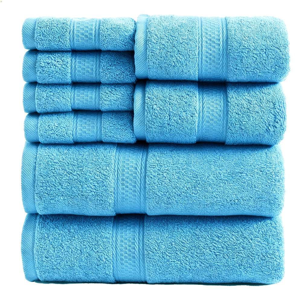 Towel Set 8 or 16 Piece Thickened Bath, Hand and Washcloth Collection in Multiple Solid Colors