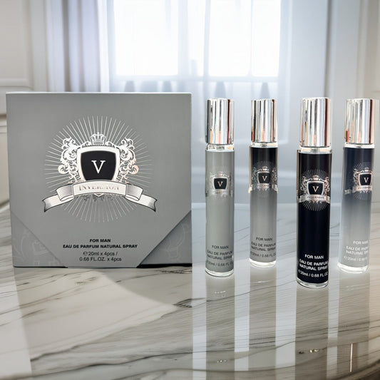 Cologne Gift Set for Men 4 Mini Fragrances - Long Lasting Unisex Perfume Spray Travel Portable Set, Father's Day Valentine's Day Birthday Gift for Him, Everyday Dating Scent 20ml x4