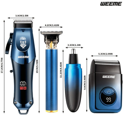 Hair Clippers & Trimmers WEEME Two- or Four-Piece Sets with USB Charging, Guide Combs and Five Source Options