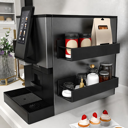Magnetic Storage Box Organizer for Refrigerator, Washing Machine & Coffee Machine – Strong Magnetic Adsorption No-Drill Spice Rack & Kitchen Organizer, Stylish Household Storage (Black/White, 2/4pcs)