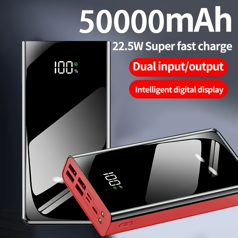 Power Bank 100000mAh 22.5W Super Fast Charging Two-Way USB-C Digital Display Large Capacity Portable Charger for Travel Camping Outdoor Emergency Backup