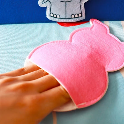 Elephant and Piggie Hand Puppets Plush Stuffed Animal Props for Storytelling, Classroom Teaching & Role Play, Interactive Read-Aloud Toy for Kids Toddlers, Birthday Gift – Pink Animal & Baby Elephant